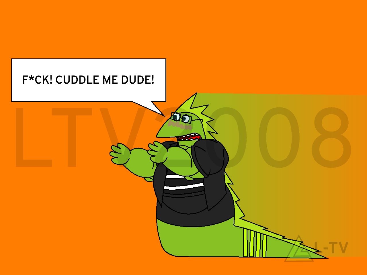 Lui-Tak, a Toki, replies " F*ck, cuddle me dude! " running towards Privacy Badger.