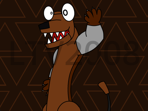 A brown dog standing up and waving at you